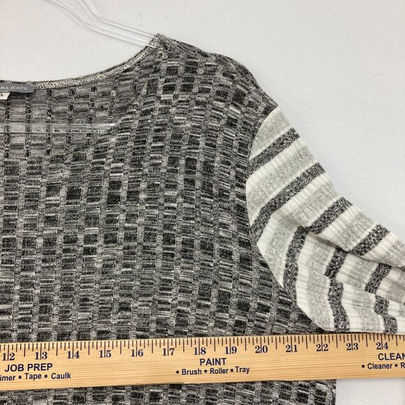 Barbara Katz size XL Gray Color-Block Stretch Knit 3/4 Sleeve Pullover Top - Picture 6 of 10